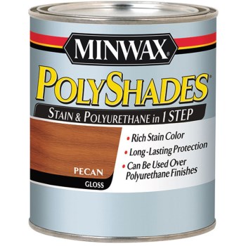 Minwax 61420 Stain and Polyurethane, Pecan Gloss ~ Quart