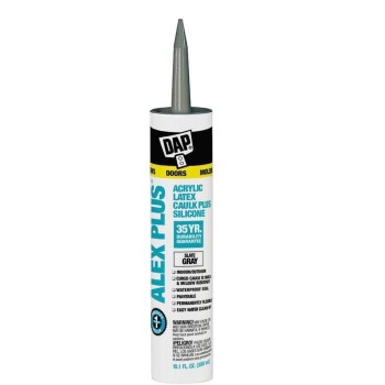 DAP 18118 Alex Plus Acrylic Latex Caulk + Silicone, Slate Gray  ~ 10.1 oz Cartridge