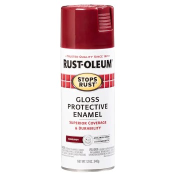 Stops Rust Enamel Spray, Gloss Burgundy - 12 oz