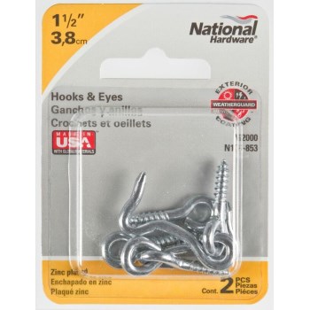 Hook & Eye,  Zinc ~ 1 1/2"