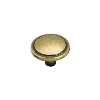 Knob - Burnished Brass Finish - 1 3/16 inch