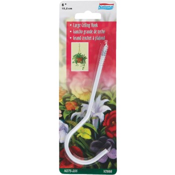 White Ceiling Hook, Visual Pack 2666 6 inches