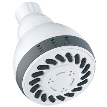 Grip Tight 3-Function Shower Head, White - 1.8 GPM
