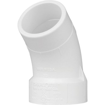 Charlotte Pipe PVC DWV 45-Degree Street Elbow - 1-1/2"