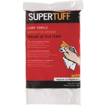 Terry Towels, White - 12pk