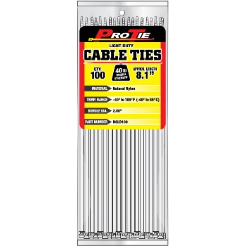 KDAR N8LD100  Cable Ties ~ 8.1in. 100pk