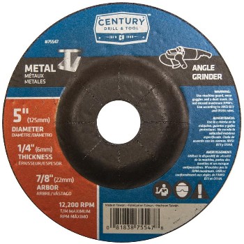 Century Drill & Tool   75547 5x1/4 Metal Grind Wheel