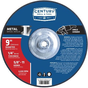 Century Drill & Tool   75592 9in. X1/4in. X5/8-11 Wheel