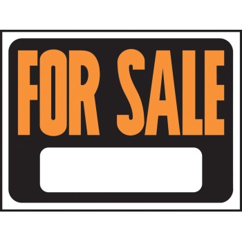 For Sale Sign, Plastic 9 x 12 inch