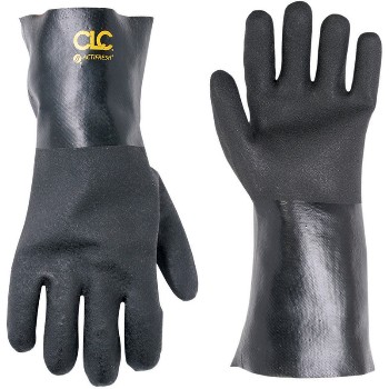 Lg Blk Pvc Cuff Glove