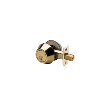 Double Cylinder Deadbolt, Polished Brass