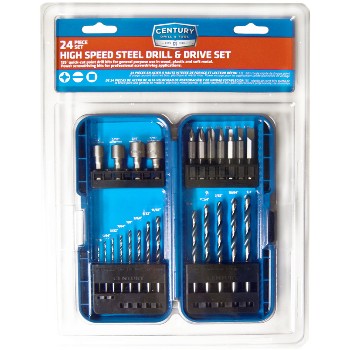 Century Drill &amp; Tool   88725 24pc Hss Drive Drill Set