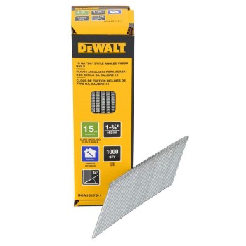 DeWalt 15GA Angled Finish Nails   1-3/4"  1000pk