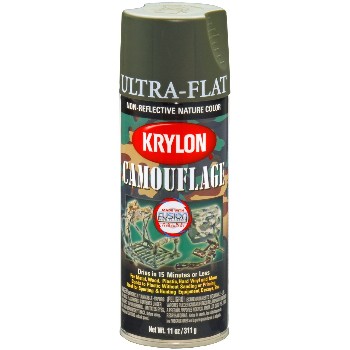 Ultra-Flat Camouflage Paint, Camo Olive  ~ 11 oz Aerosol