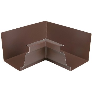 Style K Aluminum Gutter Inside Miter, Brown  ~ 5"