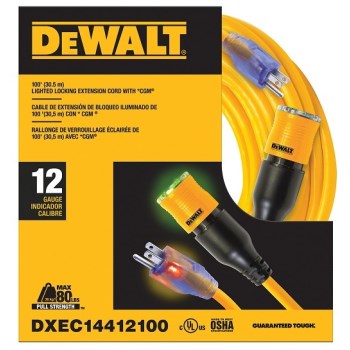 DeWalt 100' 12/3 Lock Ext Cord