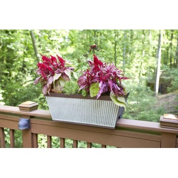 Galvanized Look Deck Planter - 24" L x 11-1/2" W x 9-1/2" D