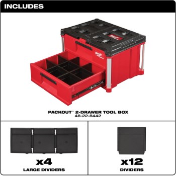 Milwaukee PACKOUT 2-Drawer Tool Box