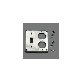 Hubbell/Raco 906C Square Box Cover Combo, Toggle/ Duplex 4 inch