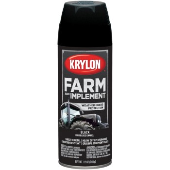 Farm & Implement Spray Paint,  Gloss Black  ~ 12 oz  Aerosol
