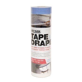 Trimaco Tape & Drape Pre-Taped Masking Film - 48" x 75 Ft