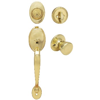 Handleset, Jemison Design ~ Polished Brass Finish