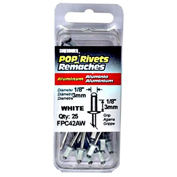 FPC Surebonder FPC42AW Aluminium Blind Rivet,  White ~  1/8 (Pack of 25)