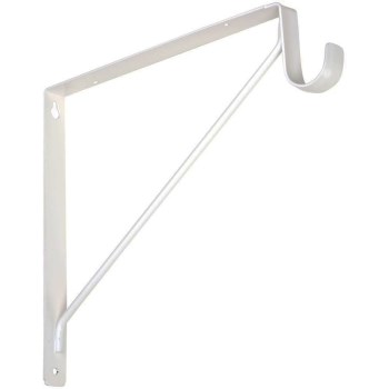 Shelf & Rod Bracket, White ~ 10.87" x 12.45"