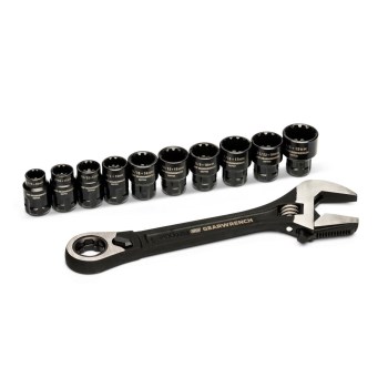 GearWrench Pass-Thru Adjustable Wrench Set, 11-pc