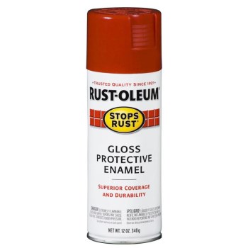 Stops Rust Enamel Spray, Gloss Sunrise Red - 12 oz