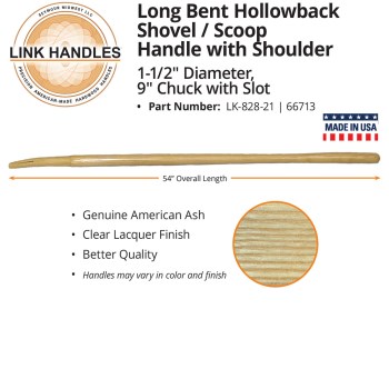 82821 54in. Sgl Bend Shvl Handle