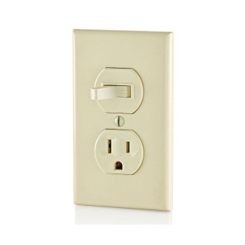 Combo Switch and Outlet, Grounded - 15 Amp, Light Almond