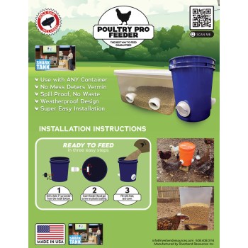 Riverbend Poultry Pro Feeder Kit - 3 Feeder Ports