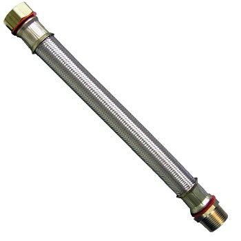 Water Heater Connector ~ LBF24C - Braided SS,  24"