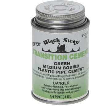 Black Swan Mfg 07130 4 Oz Transition Cement