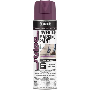  Water-Based Inverted Tip Stripe Marking Paint, Purple ~ 20 oz Aerosol Can 