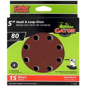 Ali Industries 4142 Hook & Loop Sanding Disc, 80 Medium Grit ~ 5"