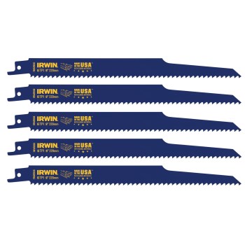 Irwin WeldTec Reciprocating Saw Blades - 9" x 6 TPI, 5pk
