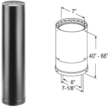 Telescoping Stove Pipe ~ 40" to 68" 