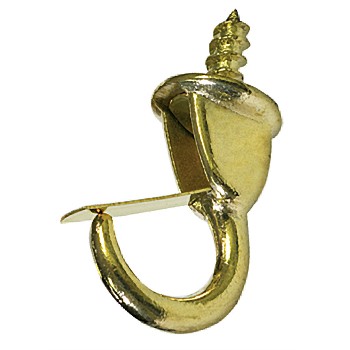 Brass Safety Cup Hook, ~ 7/8" 
