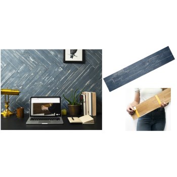 Mywoodwall Peel & Press Pre-Finished Wall Paneling,  Blue Ocean  ~  23-5/8"L x 4-7/8" W x 3/8" D