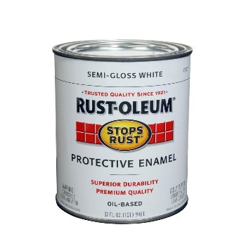 Rust-Oleum 7797502 Protective Enamel, White Semi-Gloss ~ Quart