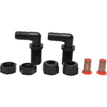 Poly Elbow Nozzle Body Kit - 3/8" Hose Barb, 2pk