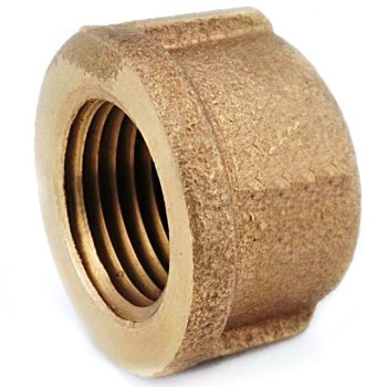 Lead Free Pipe  Cap,  Rough Brass  ~ 1/2"