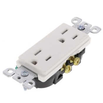 Tamper-Resistant Receptacle, 15 Amp 125 Volt - White