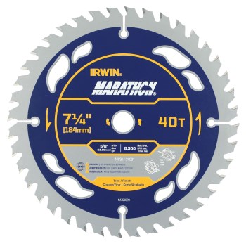 Marathon Circular Saw Blade, Carded - 7-1/4", 40T