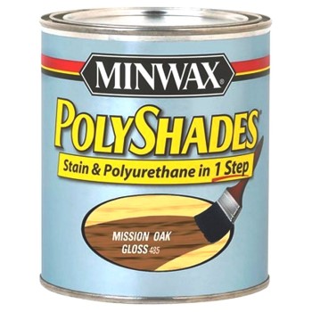 PolyShades Stain & Polyurethane Gloss,   Mission Oak ~ 1/2 Pint