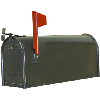 Steel Mailbox, Post Mount ~ Dark Gunmetal Finish