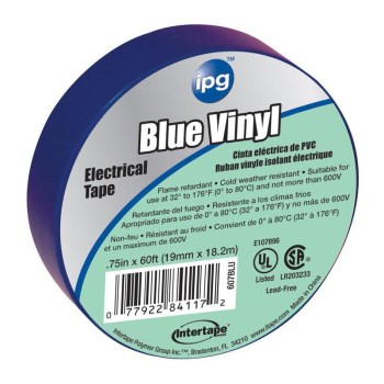 Electrical Tape, Vinyl ~ 3/4" x 60 ft, Blue