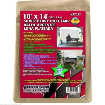 Heavy Grade Poly Tarp, Silver - 10 x 14 Ft